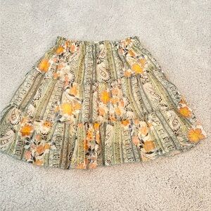 Altar'd State Mini Skater Skirt with Pleated Tiered Design